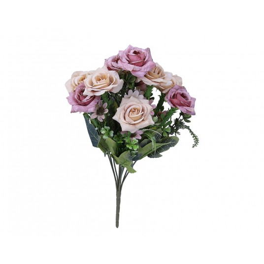 Bukiecik róźowo-łososiowych róź 41cm -zdjęcie numer 1