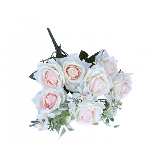 Bukiet biało-róźowych kwiatów 44cm -zdjęcie numer 1
