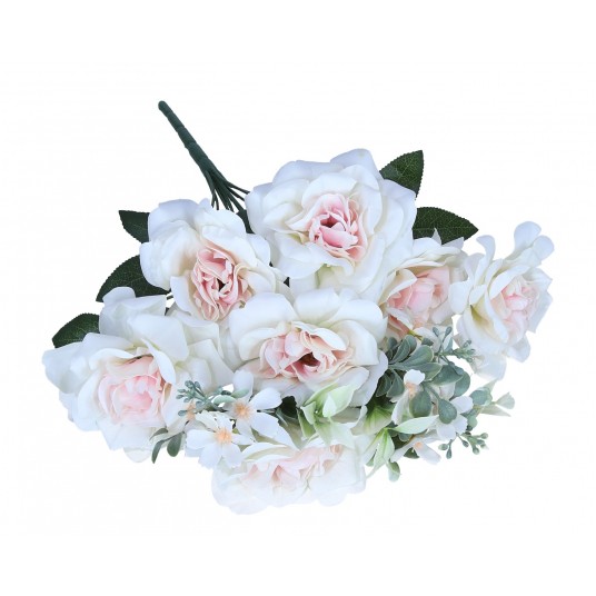 Bukiet biało-różowych róż 42cm -zdjęcie numer 1