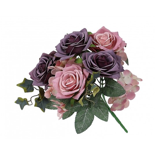 Bukiet róz fioletowo-rózowe 30cm -zdjęcie numer 1