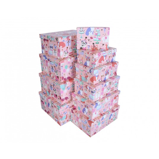 Dekor. pudełka tekturowe s/10 17cm/37cm/29cm -zdjęcie numer 1