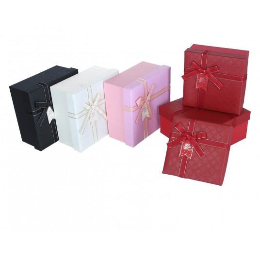 Dekor. pudełka tekturowe s/3 mix kol 9cm/19cm/19cm -zdjęcie numer 2