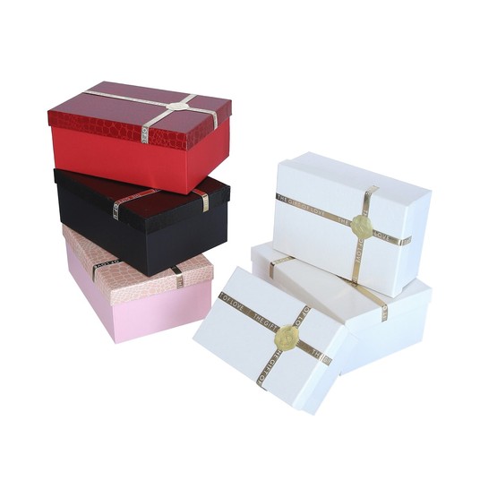Dekor. pudełka tekturowe s/3 mix kol 9cm/23cm/16cm -zdjęcie numer 1