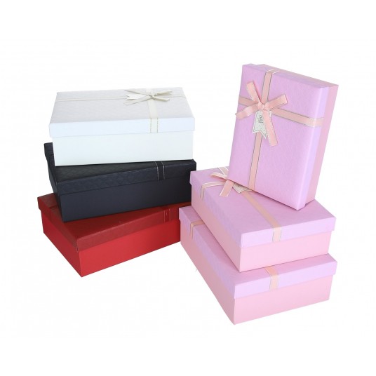 Dekor. pudełka tekturowe s/3 mix kol 9cm/28cm/21cm -zdjęcie numer 2