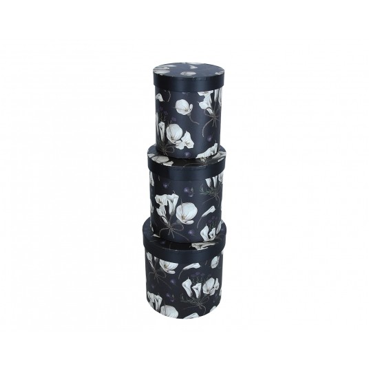 Dekor. pudełka tekturowe s/3 śr 17cm/17cm -zdjęcie numer 1