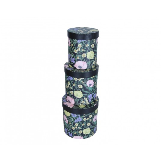 Dekor. pudełka tekturowe s/3 śr 17cm/17cm -zdjęcie numer 1