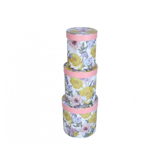 Dekor. pudełka tekturowe s/3 śr 17cm/17cm -zdjęcie numer 1