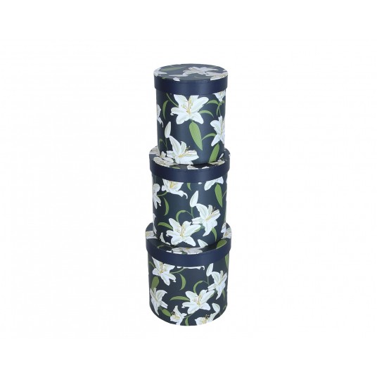 Dekor. pudełka tekturowe s/3 śr 17cm/17cm -zdjęcie numer 1