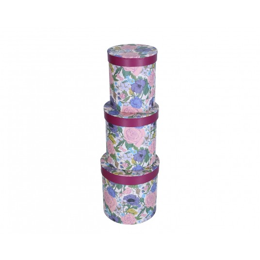 Dekor. pudełka tekturowe s/3 śr 17cm/17cm -zdjęcie numer 1