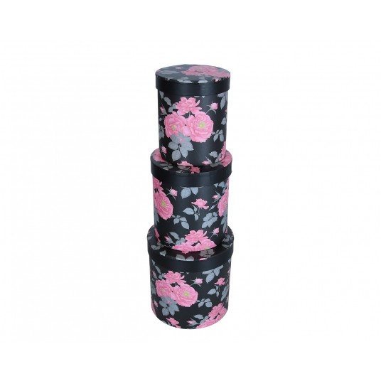 Dekor. pudełka tekturowe s/3 śr 17cm/17cm -zdjęcie numer 1