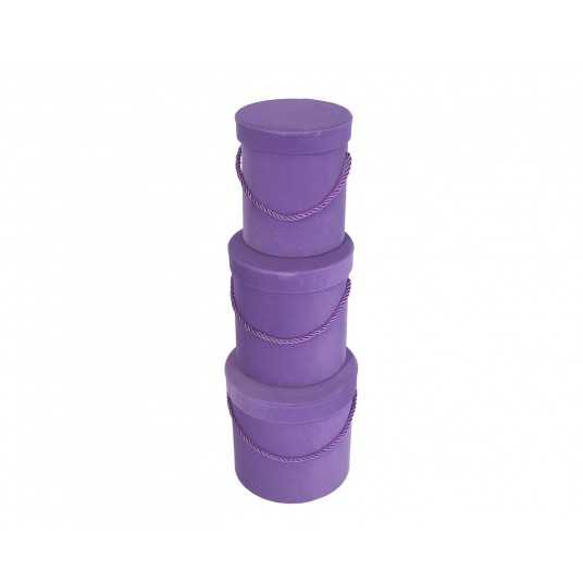 Dekor. pudełka welurowe s/3 śr 17cm/17cm -zdjęcie numer 2