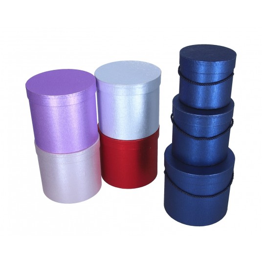Dekor. tekturowe pudełka s/3 śr 18cm/17cm -zdjęcie numer 1
