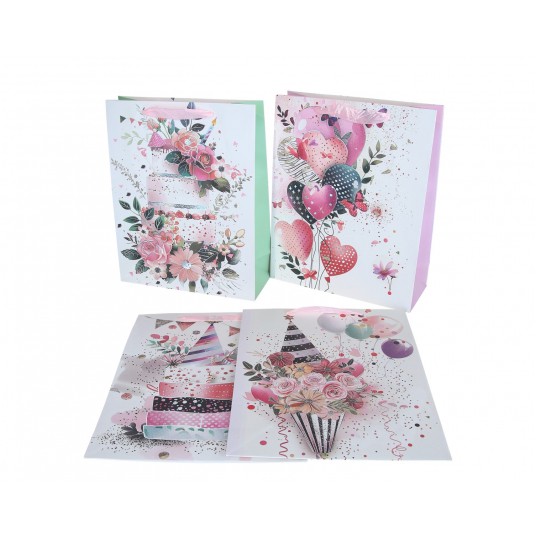Dekor. torebki papierowe mix kol.32cm/26cm/10cm -zdjęcie numer 1