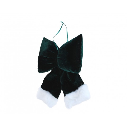 Dekoracyjne kokardy z weluru zielone 26cm/21cm -zdjęcie numer 1