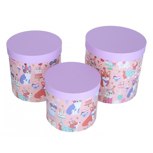 Dekoracyjne pudełka tekturowe s/3 śr 23cm/24cm -zdjęcie numer 1