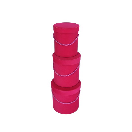 Dekoracyjne pudełka welurowe s/3 śr 17cm/17cm -zdjęcie numer 1
