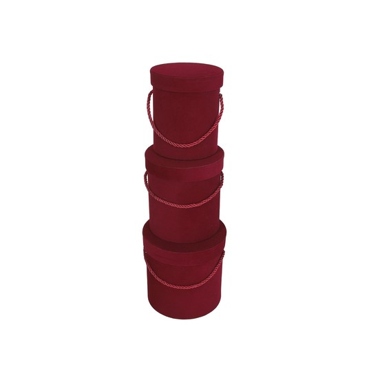 Dekoracyjne pudełka welurowe s/3 śr 17cm/17cm -zdjęcie numer 1