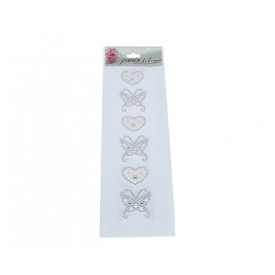 Dżety serca 3 szt 4cm motyle 3szt 4,5cm slv -zdjęcie numer 1