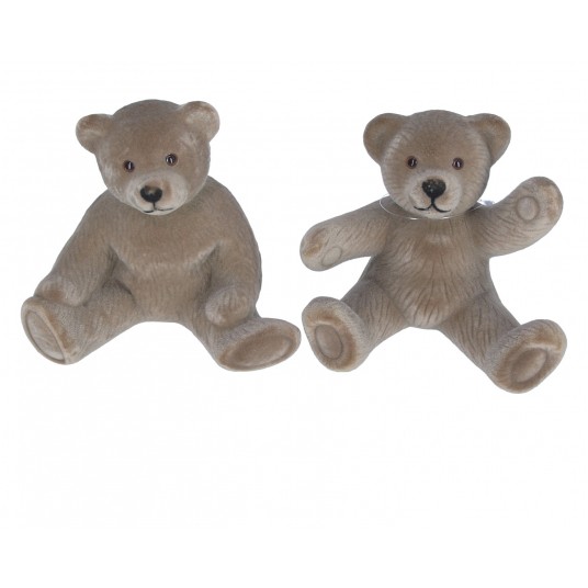Flokowane niedźwiedzie z tworzywa sztu.mix 17cm -zdjęcie numer 1