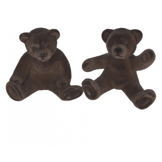 Flokowane niedźwiedzie z tworzywa sztu.mix 17cm -zdjęcie numer 1