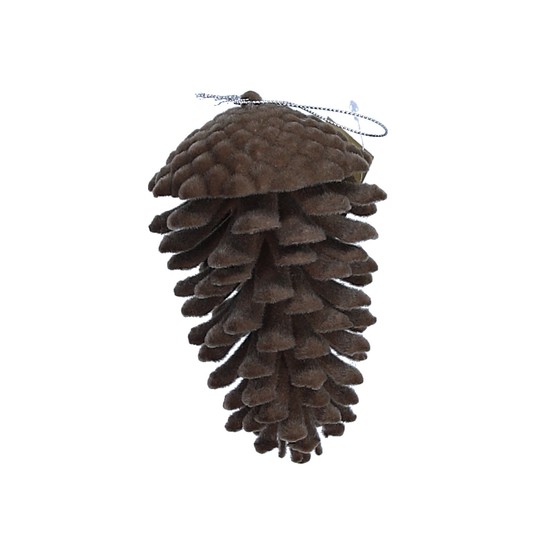 Flokowane szyszki z tworzywa sztu. na choinkę 14cm -zdjęcie numer 1