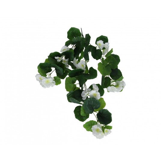 Gałązka z kwiatami biało-ziel.d 22cm l 62cm -zdjęcie numer 1