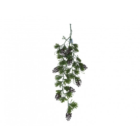 Gałązka zielona z bordowymi kulkami 88cm -zdjęcie numer 1
