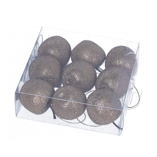 Jabłuszka złote do dekoracji op=9 szt śr 4cm -zdjęcie numer 2