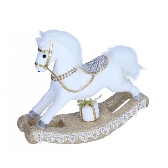 Konik biały na biegunach 26cm /30cm -zdjęcie numer 1