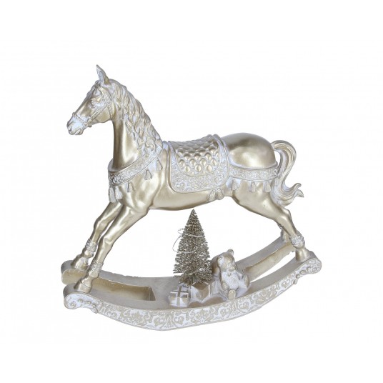 Konik złoty na biegunach 30cm/30cm -zdjęcie numer 1