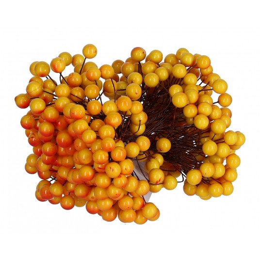 Kulki ozdobne źólto-pomar 10 pęczków śr.10mm -zdjęcie numer 2