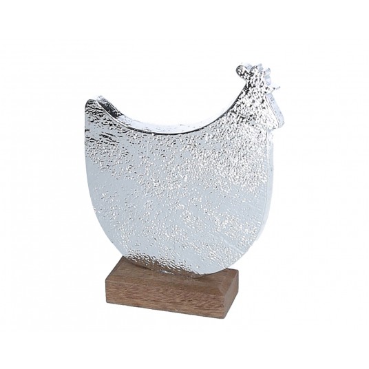 Kura na podstawce srebrna 16cm/12,5cm -zdjęcie numer 1