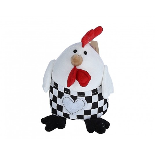 Kurka w czaro-bialą kratkę h 16cm d 10cm -zdjęcie numer 1