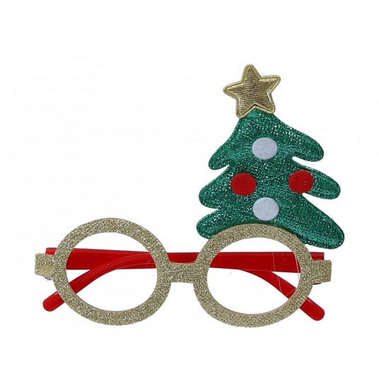 Okulary ozdobne z choinką 15cm/13cm -zdjęcie numer 1