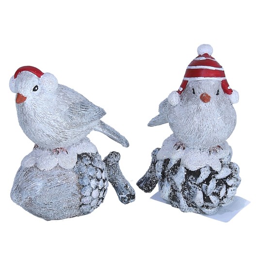 Ptaszek szary do kompozycji mix 2 wzory 14cm/10cm -zdjęcie numer 1