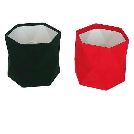 Pudełka z weluru zielone śr 16cm/15cm -zdjęcie numer 1