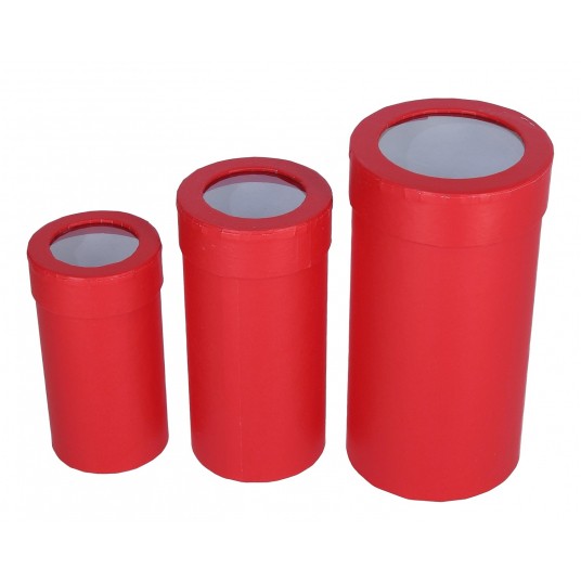 Pudełko czerwone okrągłe s/3 śr 10cm/18cm -zdjęcie numer 2