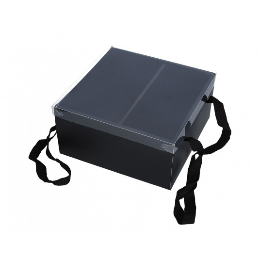 Pudelko ozdobne czarne 22cm/22cm/11cm -zdjęcie numer 1