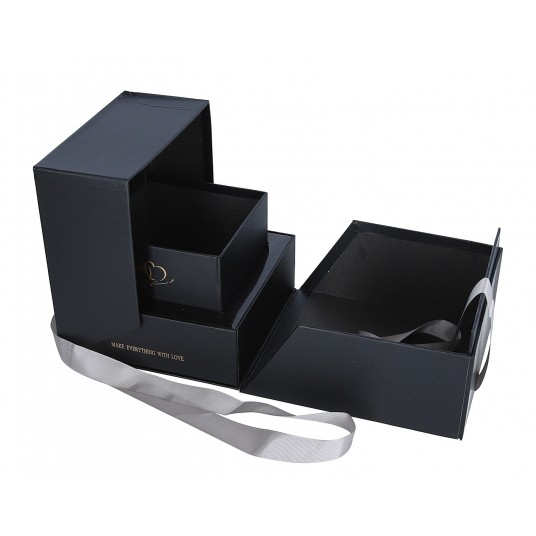Pudelko rozsuwane czarne 19cm/20cm/21cm -zdjęcie numer 1