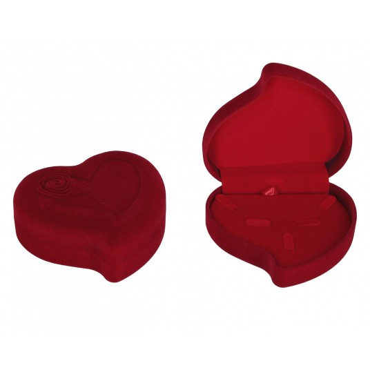 Pudełko serce czerwone z weluru 11cm/12cm -zdjęcie numer 1