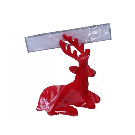 Renifer siedzący czerwony 15cm/14cm -zdjęcie numer 1