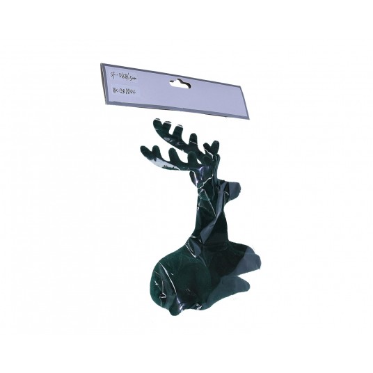 Renifer siedzący zielony do kompozycji16cm/14cm -zdjęcie numer 1