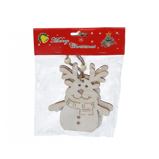 Renifer zawieszka z drewna op=2szt 1szt=12cm/10cm -zdjęcie numer 1