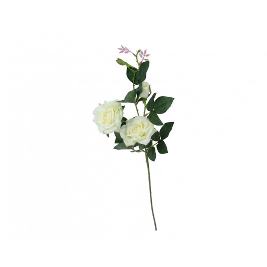 Róźa biała na łodydze 3 kwiaty 75cm -zdjęcie numer 1