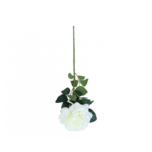 Roźa biała na łodydze do kompozycji 88cm -zdjęcie numer 1