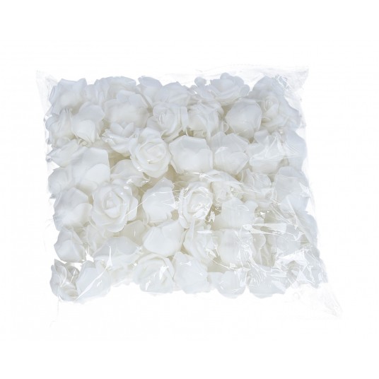 Róza piankowa biala op=100szt 4,5cm/3cm -zdjęcie numer 1