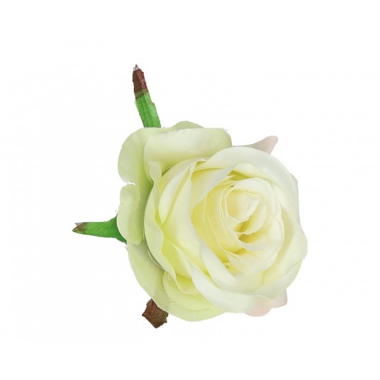 Róza wyrobowa kremowa 9cm/6cm op=12szt. -zdjęcie numer 1