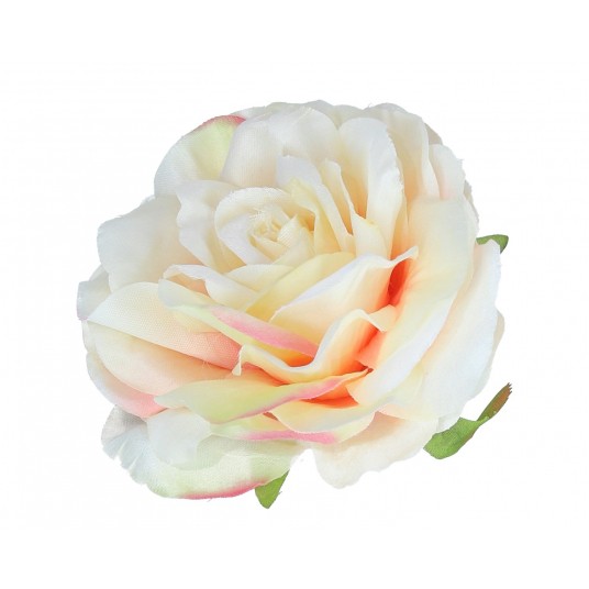 Róża wyrobowa kremowo-różowa 11cm/6cm -zdjęcie numer 1