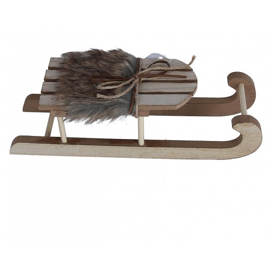 Sanki z futerkiem brazowym 30cm/11cm/9cm -zdjęcie numer 1
