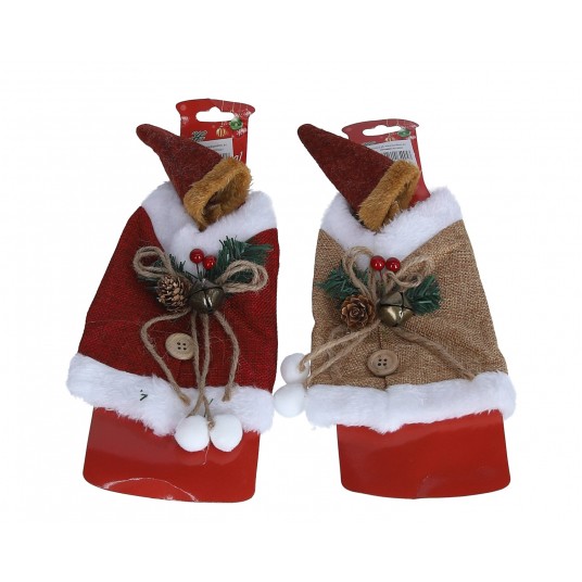 Strój mikolaja na butelkę mix kol.25cm /12cm -zdjęcie numer 1
